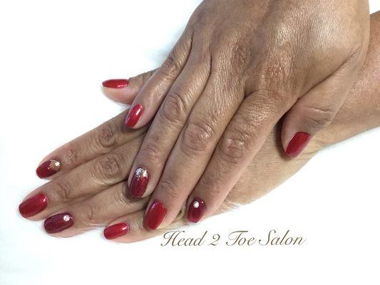 Shellac Manicure with Nail Art