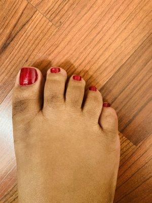 Basic pedi with regular polish