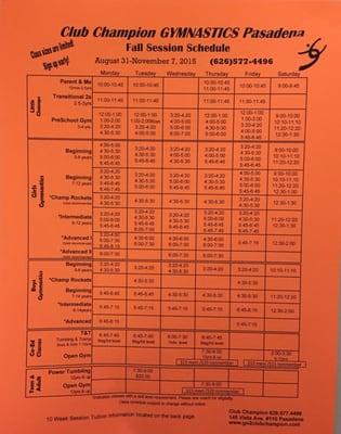 Lots of schedule options for every age group.