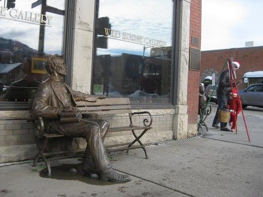 The Abe Lincoln bench outside Wild Horse Gallery