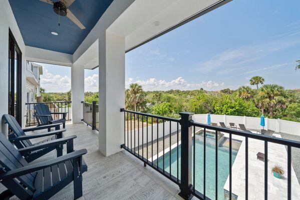 Check out this backyard balcony view!