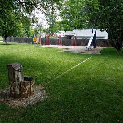 small playground and water fountain