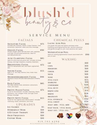 Service menu