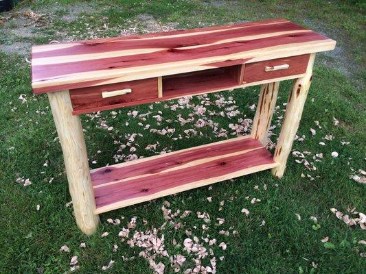 Red Cedar sofa table