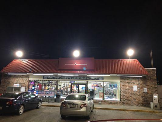 Store front at night