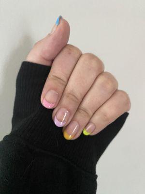 Colorful French nails