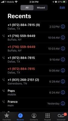 Called 10 damn times...