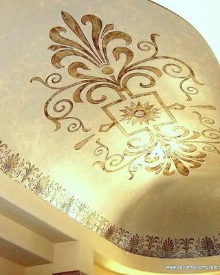 Pearlized Plaster Faux Finish and Scrollworkby San Antonio Murals