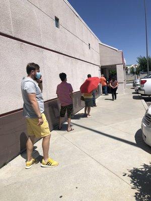 Line to enter the bank