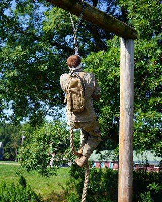 Ranger training completing obstacle course blindfolded