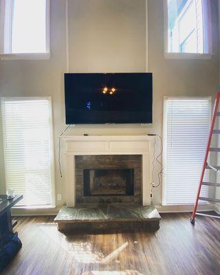 75" TV Mount over fireplace