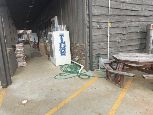 More outdoor seating than I have ever seen at a convenience store.