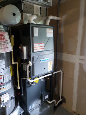 A 5 Ton, Duel Stage, 96% Efficient Daikin Furnace installed by CoolHeat 365!