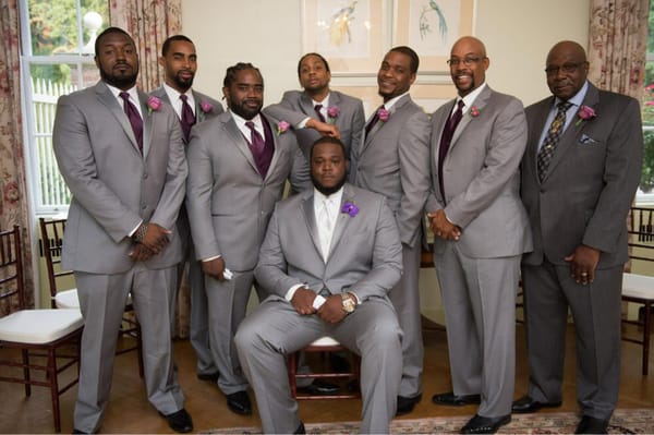 The groom Mr Hogue and his groomsmen along with Father-in-law