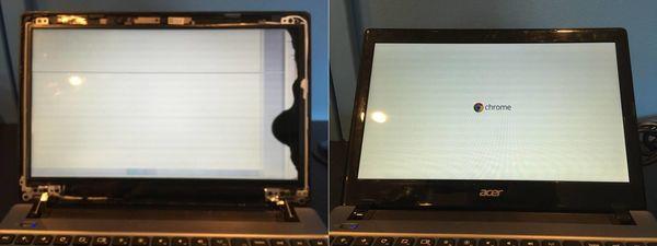 Laptop screen replacement.