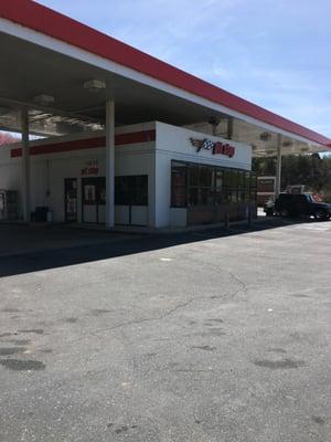 Front of gas station