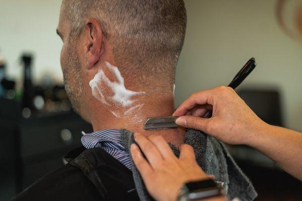 Hot lather neck shave