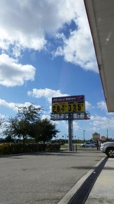 Nice visible sign. Love cheap gas.