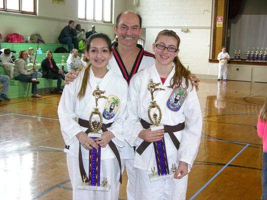 Grandmaster Rocky with two of his star students