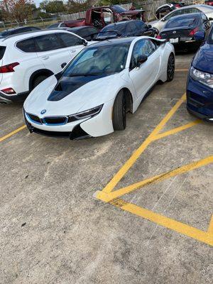 BMW I 8 in the parking lot