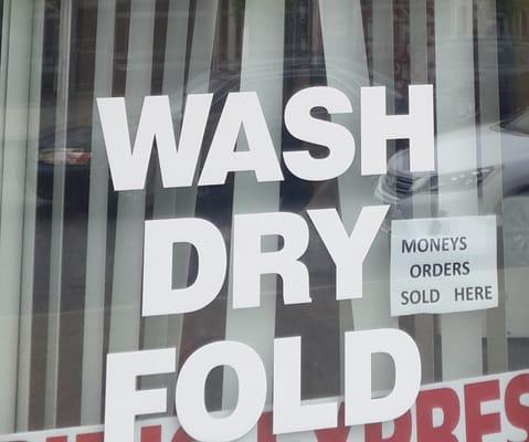 Service: Wash Dry Fold. Money Orders