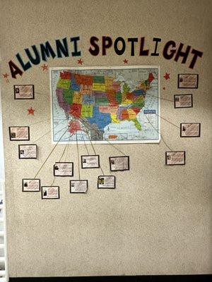 In the hallway on 2nd floor, they highlight Paragon's alumni and "Where Are They Now"