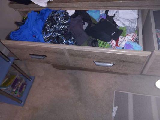 Drawer before Lyon's Den Cleaning.