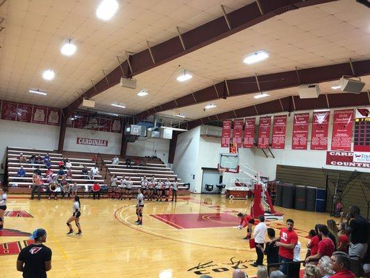 Lady Cardinals serving