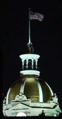 Savannah City Hall at night.