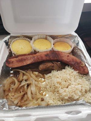 Bbq plate with brisket and sausage