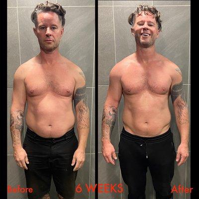 Steve's 6 week body transformation with only 2 in-gym training sessions a week.