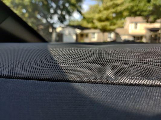 Dented speaker cover in the back