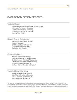 Some of our data-driven marketing & design services