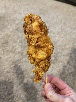 Chicken on a stick.