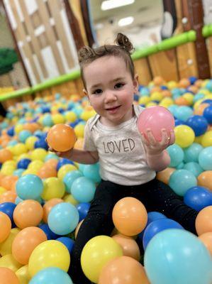 Playing in the ball pit