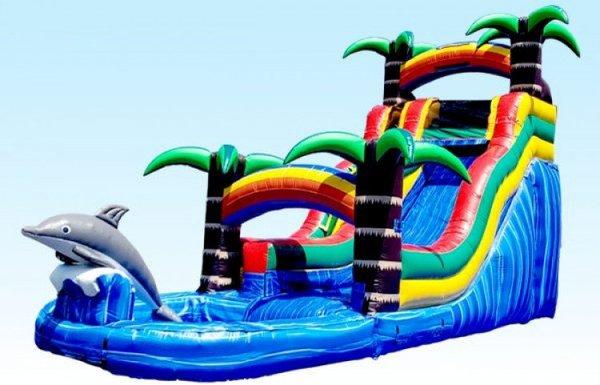 18' Dolphin Rainbow Water Slide - The Jump Off