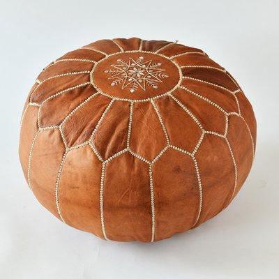 Moroccan Leather Poufs-double stitched goat leather. Multiple colors available.