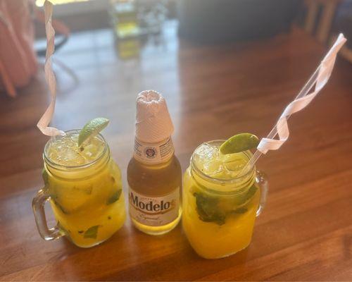 Passion Fruit Mojito with a side of Modelo