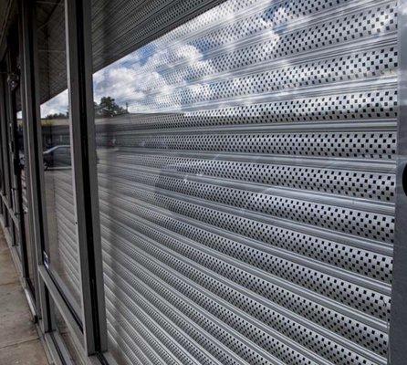 Perforated slats, Rolling Shutter.