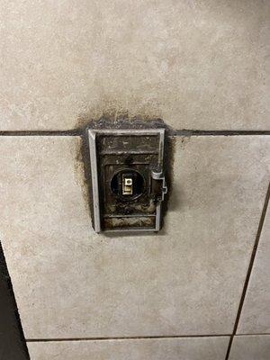 Women's bathroom light switch