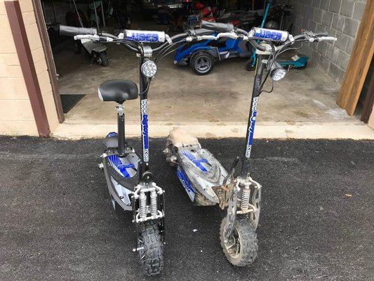 Just a few of the types of electric scooters we service and repair.