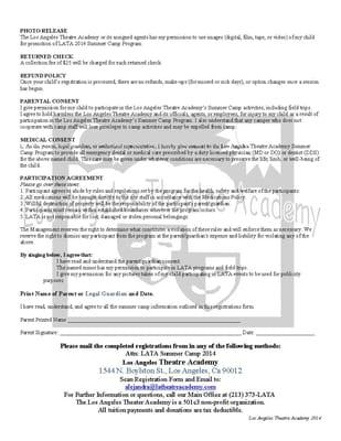 Summer Camp Registration Page 3