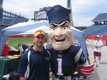 Dr. Scott Kline with Pat the Patiot at Gillette Stadium