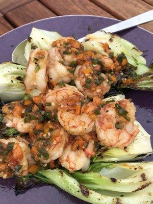 Sweet and spicy shrimp with bok choy