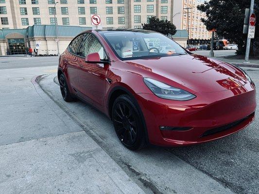 Our gorgeous Tesla Model Y is the go-to car for all your vacation needs. Has long range, beautifully designed, and fast!