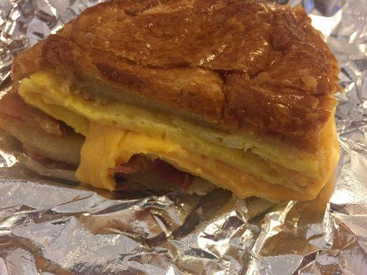 Bacon egg cheese on croissant