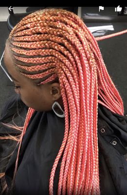 French braids and box braids