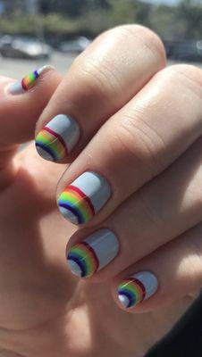 Rainbow pride nail art!