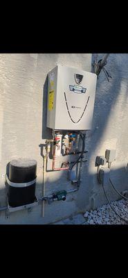 Tankless natural gas water heater installation