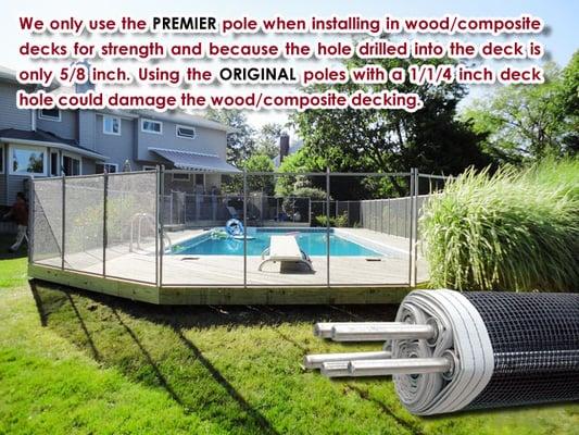 Our Premier Pool Fence only require small holes in the ground. Perfect for wooden decks